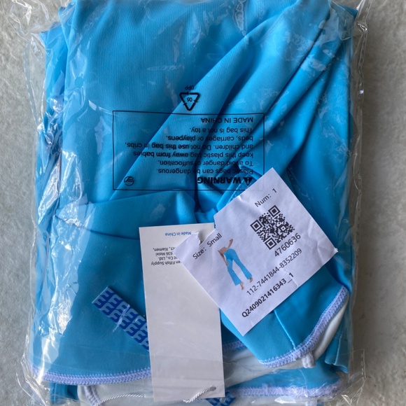 Women’s Small Leggings Yoga Flared High Waisted Turquoise Blue (New) - Picture 3 of 3